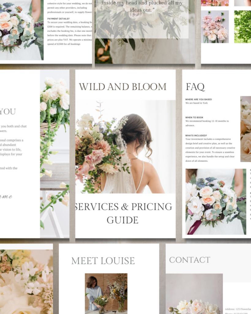 A layout of pages to show how Canva can look
